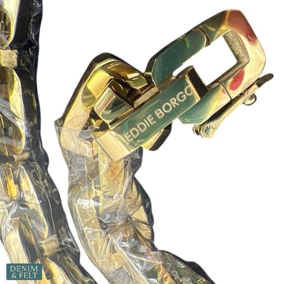 Eddie Borgo Supra Link Gold Chain Necklace 12K Finish Heritage Luxe Statement - Picture 11 of 16